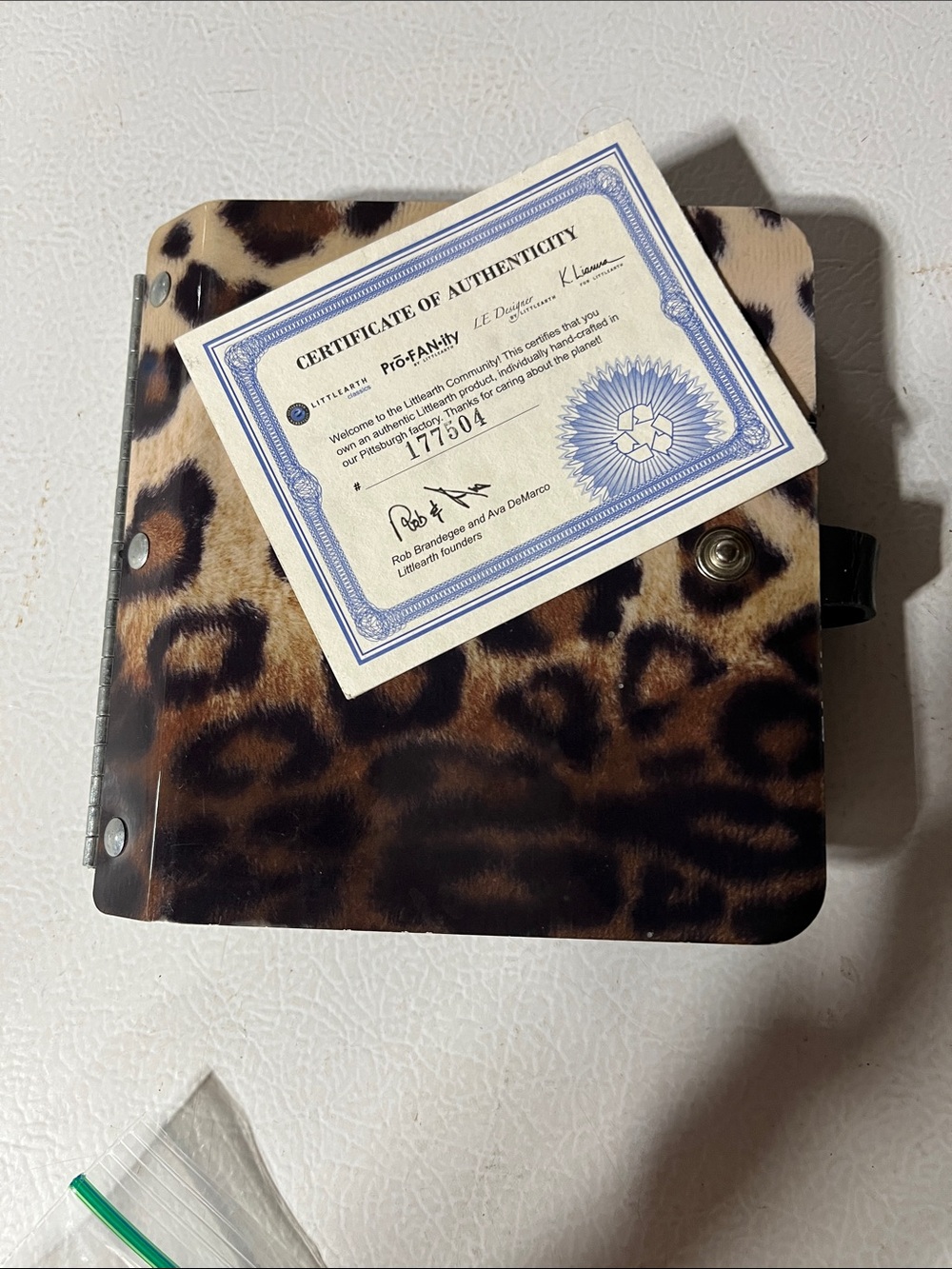 Leopard Print CD Case with Button Closure - Brown Leopard